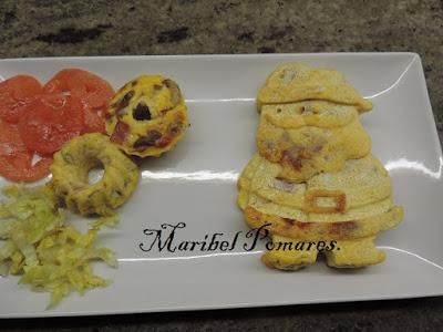 Tortilla con champiñon y bacon.