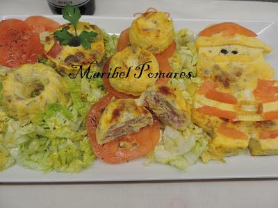 Tortilla con champiñon y bacon.