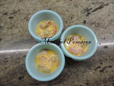 Tortilla con champiñon y bacon.