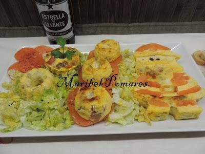 Tortilla con champiñon y bacon.