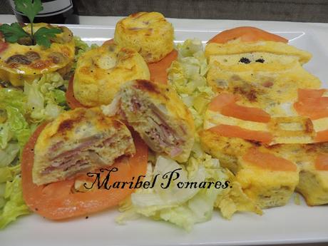 Tortilla con champiñon y bacon.