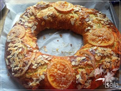 Roscon con crema pastelera de mandarina