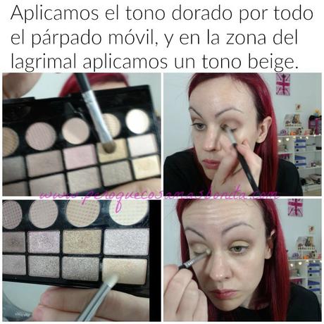 Maquillaje fácil en tonos dorados