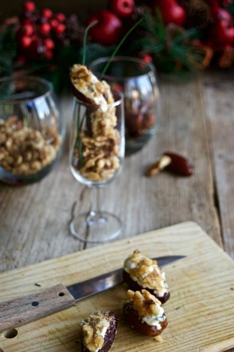 Dátiles rellenos de queso y nueces, un aperitivo #dobleS: sencillo y saludable