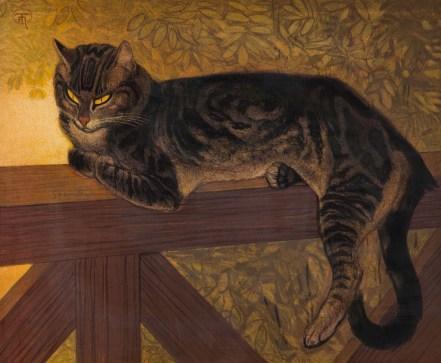 Gato de verano en balaustrada, de Théophile Alexandre Steinlen (1909)