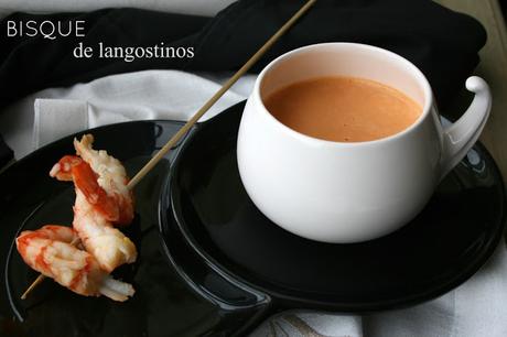 bisque de langostinos, crema de langostinos