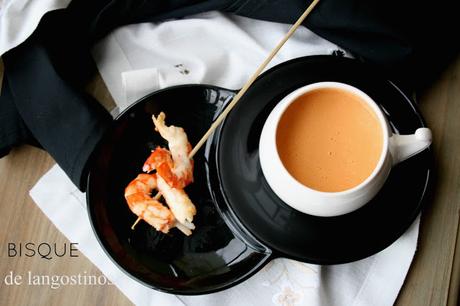 bisque de langostinos, crema de langostinos
