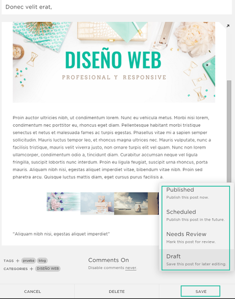 Cómo diseñar un blog en Squarespace