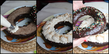 Roscón de Reyes de chocolate y moka - sin masa madre Roscón de Reyes de chocolate y moka - sin masa madre