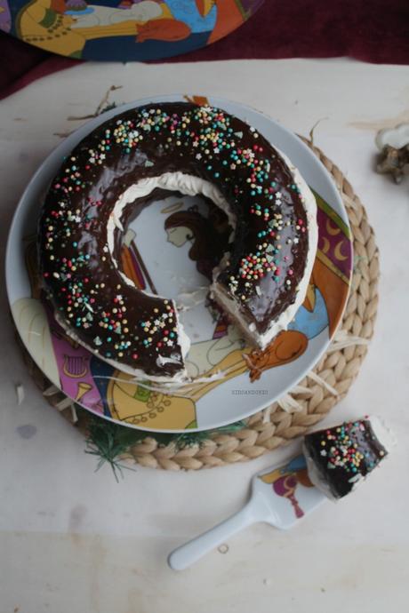 Roscón de Reyes de chocolate y moka - sin masa madre