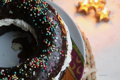 Roscón de Reyes de chocolate y moka - sin masa madre Roscón de Reyes de chocolate y moka - sin masa madre