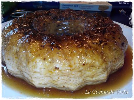 Flan de Turrón al microondas