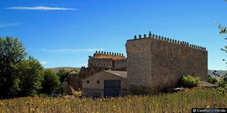 Restos del Castillo de Hormaza, y si, eso que se ve es una nave agricola. Foto extraida de la web Castillos del Olvido