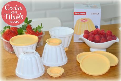 Flan casero de fresas frambuesas con leche, batido de frutas, postres sanos, meriendas sanas, postres para niños, frutas, frutos rojos, gelatina, Cocina con Marta