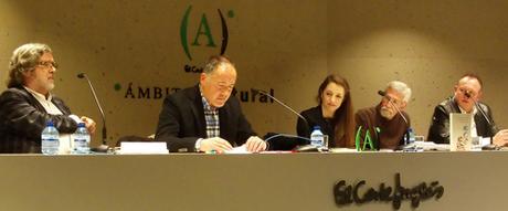 Durante la presentación en ámbito Cultural (Madrid). Ramón Pernás, Lidia López Teixeiro, Pancho López Romito y François Pérez Ayrault