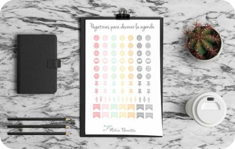 Imprimible: Pegatinas para decorar tu filofax o agenda de anillas