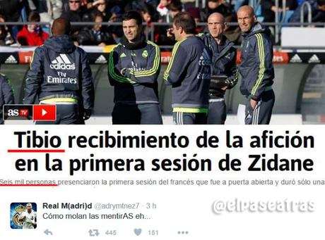 Así han recibido el As y diario Sport a Zidane