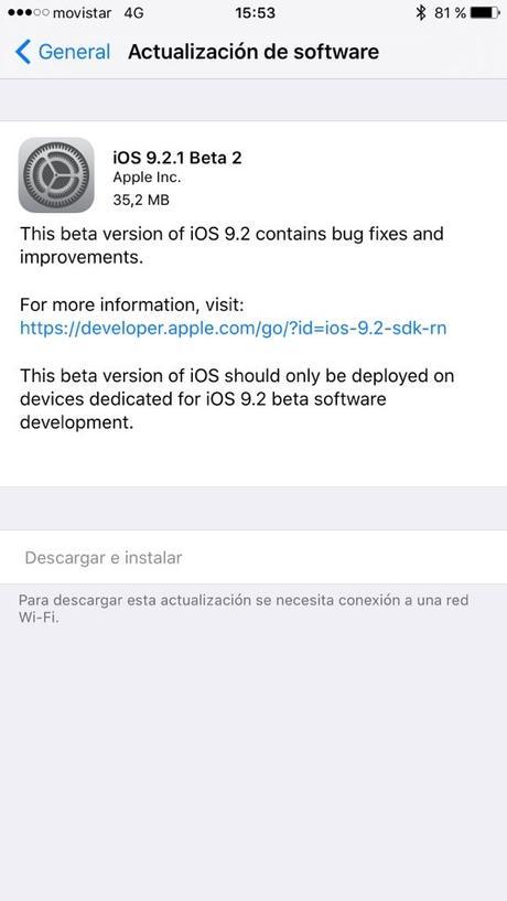 iOS 9.2.1 Beta 2.