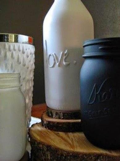 Como decorar frascos con relieve - DIY -