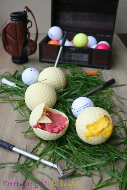bolas de golf .chocolate