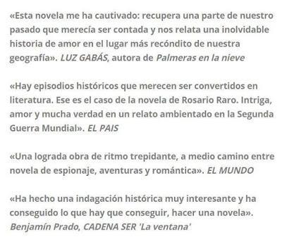 SORTEO ENERO YINCANA HISTORICA: DOS EJEMPLARES DE VOLVER A CANFRANC. ROSARIO RARO