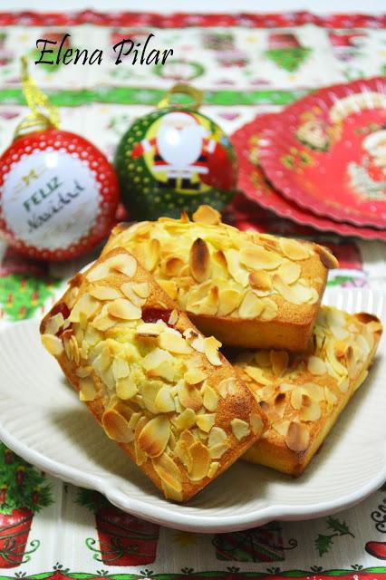 Friands con almendra y cerezas