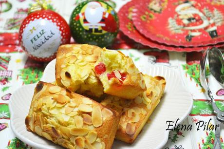 Friands con almendra y cerezas