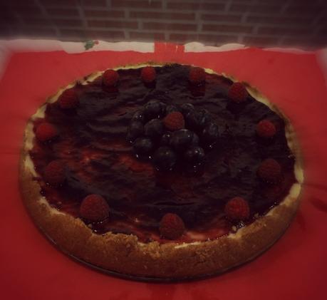 TARTA DE QUESO CON MERMELADA DE UVAS AL VINO