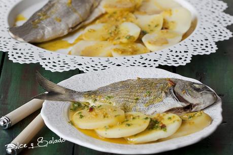 Lubina (o chopa) con Patatas al Vapor en Thermomix