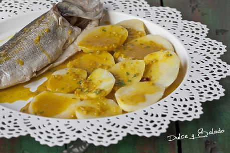 Lubina (o chopa) con Patatas al Vapor en Thermomix