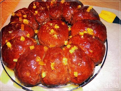 Brioche de chocolate a la naranja con glasa de naranja