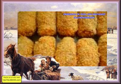 CROQUETAS DE PIZZA CON BRATWURTS
