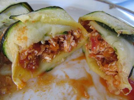 Raviolis de calabacín y pollo