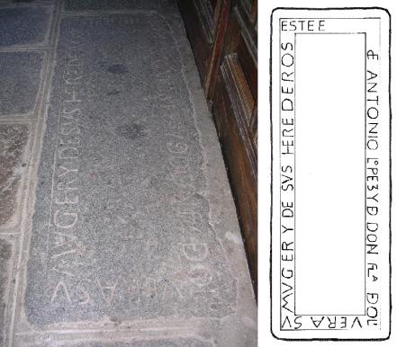 Lápidas Sepulcrales en la Iglesia de Navamorcuende, Toledo