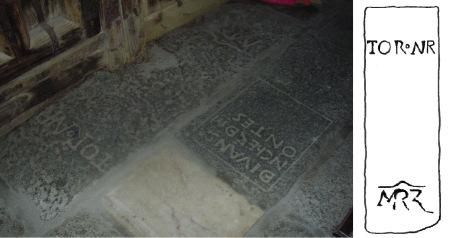 Lápidas Sepulcrales en la Iglesia de Navamorcuende, Toledo