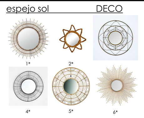 DIY espejo sol de bambú