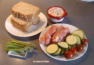 Sandwich de pollo y queso