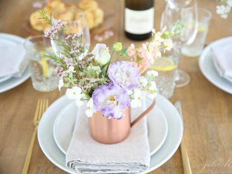 Mesa decorada para el cumpleaños de mamá