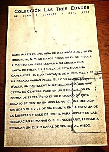 CAPERUCITA EN MANHATTAN. Carmen Martín Gaite