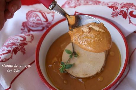 crema de entejas, foie mi-cuit