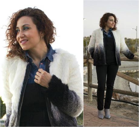 Abrigo de Pelo y Peto Vaquero-Fur Coat and Denim Dungaree