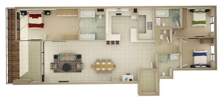 Ejemplos de plantas 3D de proyectos de interiorismo