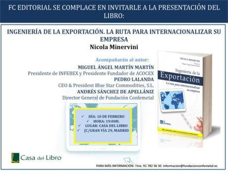 Presentación de “Ingeniería de la Exportación” de Nicola Minervini invitación libro Nicola Minervini_001 (1)