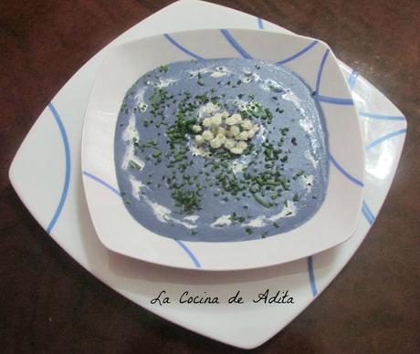 Crema de patatas violetas