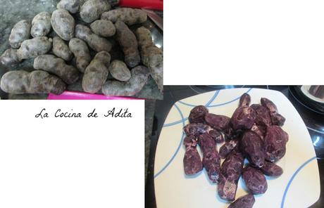 Crema de patatas violetas