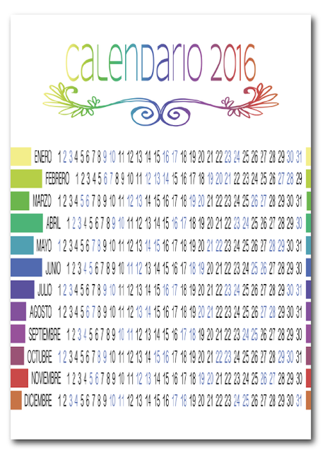 CALENDARIO 2016 PARA DESCARGAR