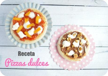 Pizzas dulces de chocolate y fresa Pizzas dulces de chocolate y fresa