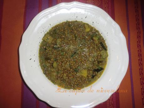 Lentejas al curry con manzana