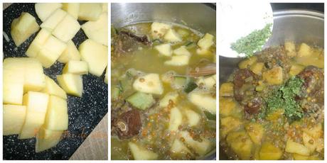 Lentejas al curry con manzana