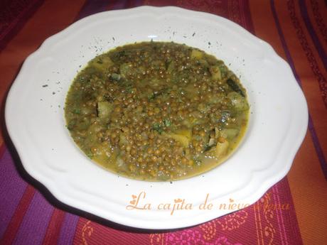 Lentejas al curry con manzana